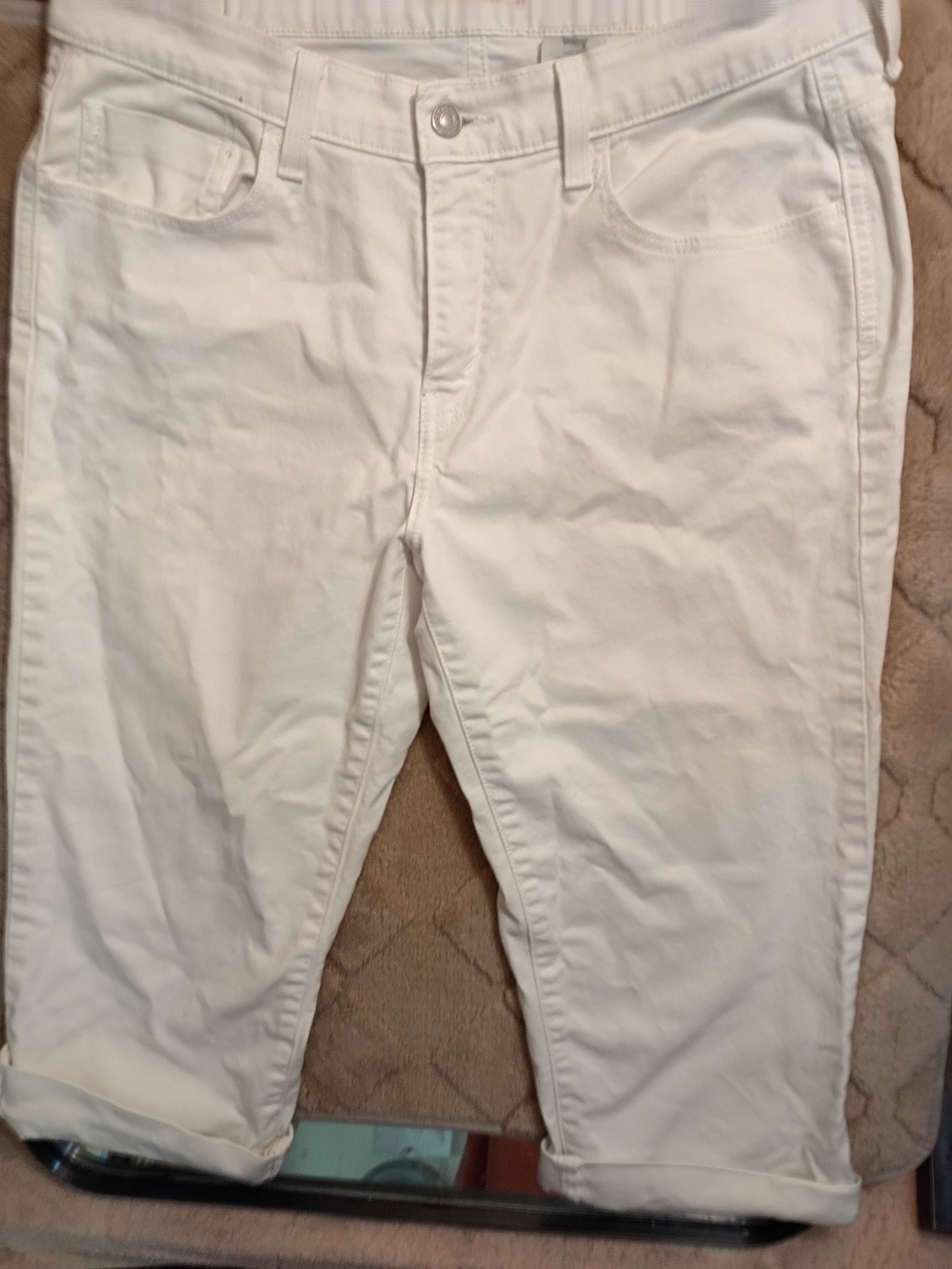 Vintage Levi's White Ankle Crop Stretch Jeans